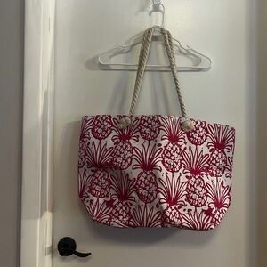 Stylish Pink and White Tote Bag